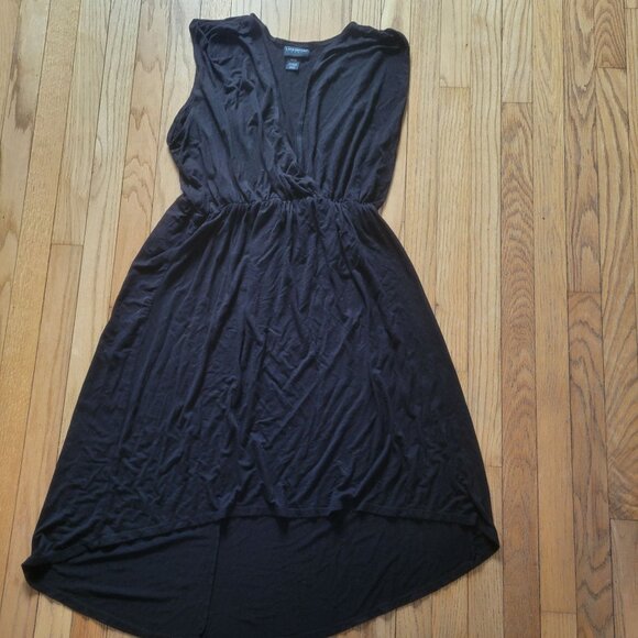 Lane Bryant Black Wrap Sleeveless Dress 18/20 Rayon & Spandex Blend - Picture 3 of 4